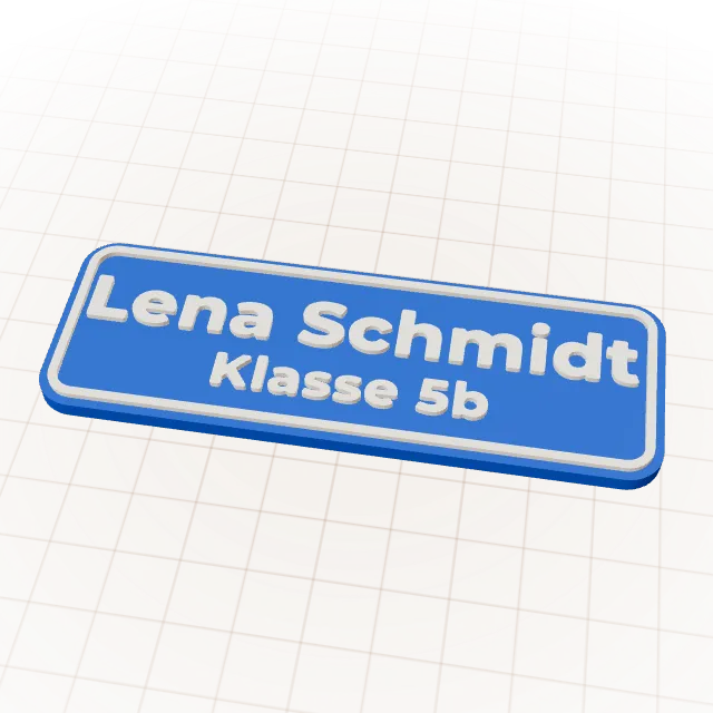 Namensschild mit Rahmen